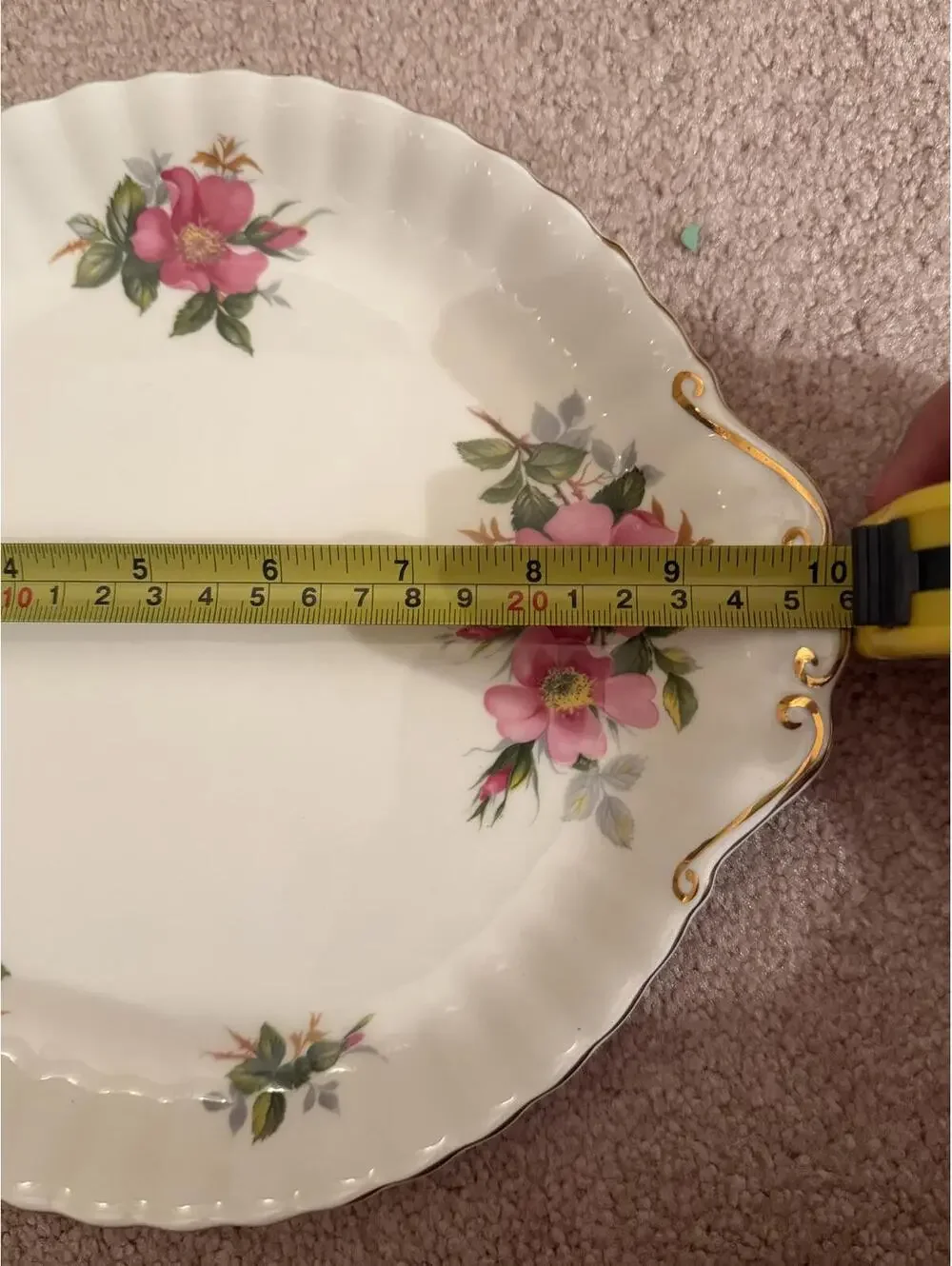 Vintage Cake Plate Royal Albert Prairie Rose Cake Dish 3